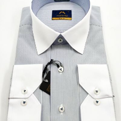 پیراهن مردانه اسلیم فیت راه‌راه macenzy
