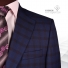 کت و شلوار یقه کمبین سرمه ای/قرمز چهارخانه 2
